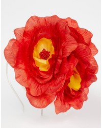Красный ободок/повязка с цветочным принтом от Johnny Loves Rosie