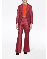 Мужской красный пиджак в клетку от Gucci