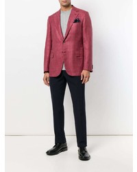 Мужской красный пиджак в клетку от Brioni