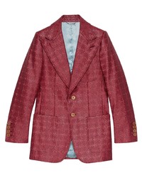 Мужской красный пиджак в клетку от Gucci