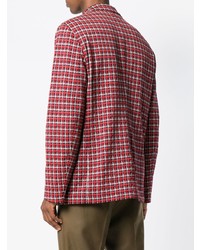 Мужской красный пиджак в мелкую клетку от Marni