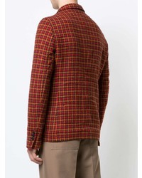 Мужской красный пиджак в мелкую клетку от Marni