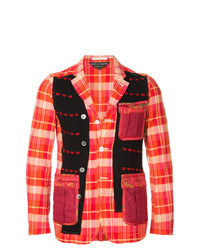 Мужской красный пиджак в шотландскую клетку от Comme Des Garçons Vintage
