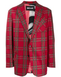 Мужской красный пиджак в шотландскую клетку от Just Cavalli