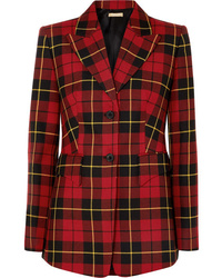 Женский красный пиджак в шотландскую клетку от Michael Kors Collection