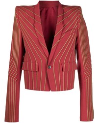 Мужской красный пиджак с вышивкой от Rick Owens