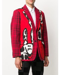 Мужской красный пиджак с принтом от Comme Des Garcons Homme Plus