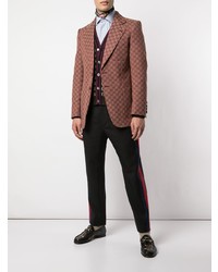 Мужской красный пиджак с принтом от Gucci