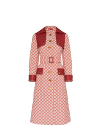 Красный плащ с принтом