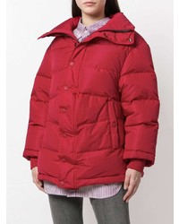 Женский красный пуховик от Balenciaga
