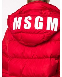 Женский красный пуховик от MSGM