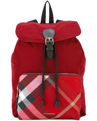 Женский красный рюкзак в шотландскую клетку от Burberry