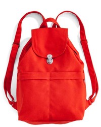 Красный рюкзак из плотной ткани