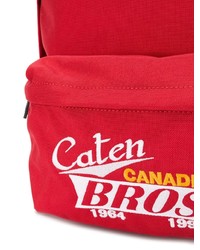 Мужской красный рюкзак с вышивкой от DSQUARED2