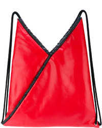 Женский красный рюкзак с геометрическим рисунком от MM6 MAISON MARGIELA