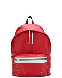 Красный рюкзак с принтом