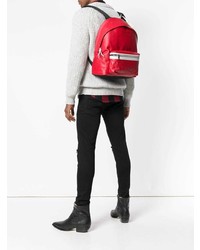 Мужской красный рюкзак с принтом от Saint Laurent