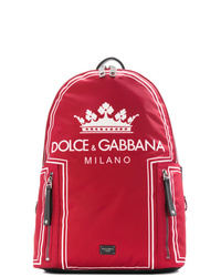 Мужской красный рюкзак с принтом от Dolce & Gabbana