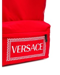 Мужской красный рюкзак с принтом от Versace