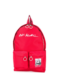 Мужской красный рюкзак с принтом от Off-White