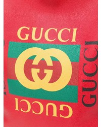 Мужской красный рюкзак с принтом от Gucci