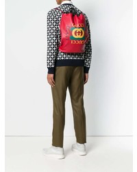 Мужской красный рюкзак с принтом от Gucci