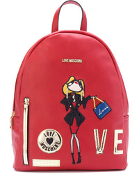 Женский красный рюкзак от Love Moschino