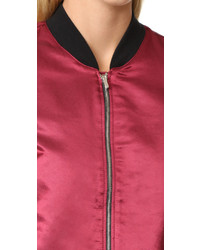 Женский красный сатиновый бомбер от 3x1