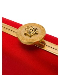 Красный сатиновый клатч от Versace