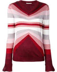 Женский красный свитер в горизонтальную полоску от Marco De Vincenzo
