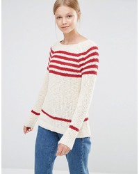 Женский красный свитер в горизонтальную полоску от Vero Moda