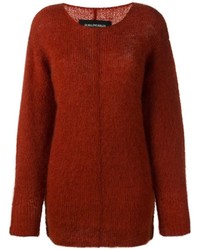 Красный свитер из мохера