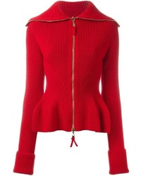 Красный свитер на молнии