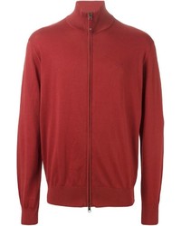 Мужской красный свитер на молнии от Armani Jeans
