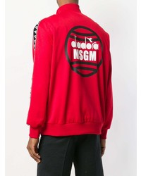 Мужской красный свитер на молнии от MSGM