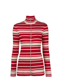 Женский красный свитер на молнии от Prada