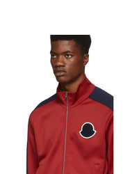 Мужской красный свитер на молнии от Moncler