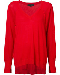 Женский красный свитер с v-образным вырезом от Barbara Bui