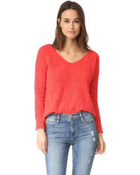 Женский красный свитер с v-образным вырезом от BB Dakota