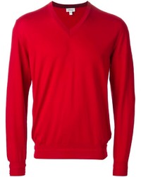 Мужской красный свитер с v-образным вырезом от Brioni