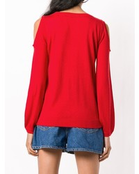 Женский красный свитер с v-образным вырезом от Twin-Set