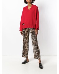 Женский красный свитер с v-образным вырезом от Federica Tosi