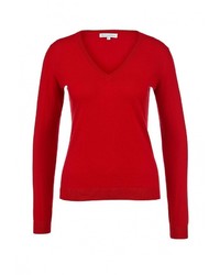 Женский красный свитер с v-образным вырезом от Delicate Love