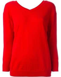 Женский красный свитер с v-образным вырезом от Etoile Isabel Marant