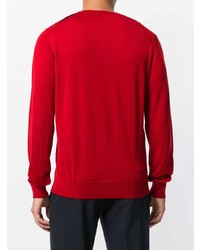 Мужской красный свитер с v-образным вырезом от Lanvin