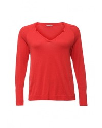 Женский красный свитер с v-образным вырезом от Fiorella Rubino