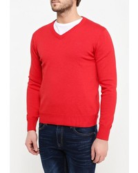 Мужской красный свитер с v-образным вырезом от Gant