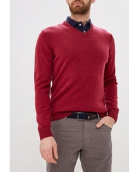 Мужской красный свитер с v-образным вырезом от Hackett London