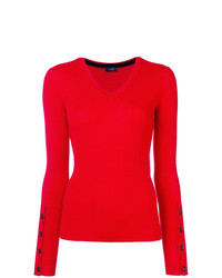 Женский красный свитер с v-образным вырезом от Joseph