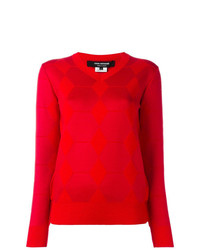 Женский красный свитер с v-образным вырезом от Junya Watanabe